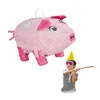 Relaxdays Pinata Schwein, zum Aufhängen, Kinder, Mädchen & Produktbild-Vorschau 1