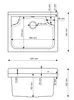 Technical drawing of a sink with dimensions. Produktbild-Vorschau