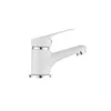 A white faucet with silver accents on a white background. Produktbild-Vorschau