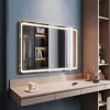 SONNI 100 x 70 x 3,5 cm blanc miroir de dressing carré avec Voir les images du produit 2