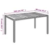 Gartentisch mit Holzplatte Grau 150x90x75 cm Poly Rattan Produktbild-Vorschau 8