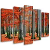 5-teiliges leinwandbild roter wald herbst natur 150x100 cm Produktbild-Vorschau 1
