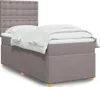 vidaXL Boxspringbett mit Matratze Taupe 100x200 cm Stoff Produktbild-Vorschau 2