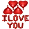 Folienballon Set „I LOVE YOU“ Rot Herzballons 45 cm & Produktbild-Vorschau 1
