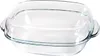 A clear glass baking dish with handles and a lid. Podgląd zdjęcia produktu