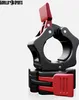 A pair of black and red barbell collars with the GORILLA SPORTS logo in the top left corner, set against a plain white background. Produktbild-Vorschau