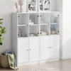 Knihovna s dvířky bílá 136 x 37 x 142 cm kompozitní dřevo Náhled obrázku produktu 3
