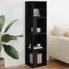 vidaXL Rohový regál černý 33x33x132 cm Dřevěný materiál Náhled obrázku produktu 2