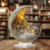 Weihnachtsbaum Tischdeko Mondhaus Acryl Schild Plakette 2D Produktbild-Vorschau 1