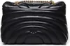 A black quilted leather handbag with a gold chain strap. Anteprima dell’immagine prodotto