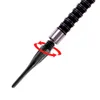 Close-up of a dart tip being screwed into a dart barrel, with a red circular arrow indicating rotation. Anteprima dell’immagine prodotto