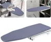 Collage of images showing a retractable ironing board in different settings. Podgląd zdjęcia produktu