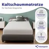A mattress on a bed frame, with bedside tables and decorative pillows. Produktbild-Vorschau