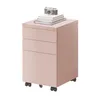 A pink filing cabinet with three drawers, topped with a stack of books and a vintage camera. Anteprima dell’immagine prodotto