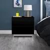 Iropro table de chevet éclairage LED, noir brillant en Voir les images du produit 7