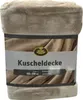 A folded blanket with a product label. Produktbild-Vorschau