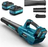 A cordless leaf blower kit with two batteries and accessories, presented on a white background. Produktbild-Vorschau