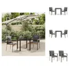 vidaXL 3-tlg. Garten-Essgruppe mit Kissen Schwarz und Grau Produktbild-Vorschau 1