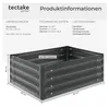 tectake Hochbeet verzinkter Stahl 80x60x30 cm 130 l Grau Produktbild-Vorschau 5