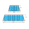 Diagrams showing the dimensions of two different sizes of rectangular frame pools. Podgląd zdjęcia produktu