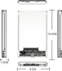 2.5palcové pouzdro na pevný disk typu C Průhledný kryt HDD Náhled obrázku produktu 4