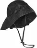 A black rain hat shown from a slightly angled front view against a white background. Produktbild-Vorschau