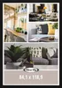 A collage of four interior design images, with a text overlay at the bottom. Produktbild-Vorschau