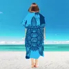 Badeponcho Bademantel mit Meeresschildkröte Muster Damen Produktbild-Vorschau 5