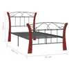 vidaXL Rama łóżka czarna metalowa 90x200 cm Podgląd zdjęcia produktu 7