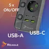 3M prepäťová ochrana 4 zásuvky 2x USB 2x USB-C REAGLE Náhľad obrázku produktu 4