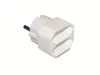 A white electrical plug adapter with two sockets is shown against a white background. Produktbild-Vorschau