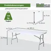 Klapptisch 180x75x74 cm Kunststoff / Stahl Gartentisch Produktbild-Vorschau 3