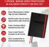 Taschenkalender 2026 A6 schwarz - 1 Woche 2 Seiten, Produktbild-Vorschau 2