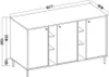 Masseno Kommode TORINO 158 cm Sideboard mit 3 Türen für Produktbild-Vorschau 3