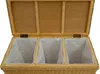 KRINES HOME Wäschesortierer aus echtem Rattan mit 3 Fächern Produktbild-Vorschau 4