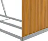 A close-up view of a firewood rack with a wood-look finish and a metal frame. Náhled obrázku produktu