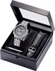 A watch set in a black presentation box. Produktbild-Vorschau