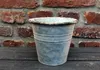 Vaso da fiori in zinco con strisce L Anteprima dell’immagine prodotto 3