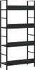 vidaXL Bücherregal 4 Regalböden Schwarz 60×27,6×124,5 cm Produktbild-Vorschau 5