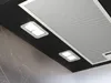 Close-up view of the lights and filter of a range hood. Voir les images du produit