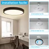 ZMH LED plafoniera nera piatta IP44 22cm bianco caldo 15W Anteprima dell’immagine prodotto 17