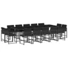 15-tlg. Garten-Essgruppe mit Kissen Schwarz Poly Rattan Produktbild-Vorschau 1