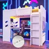 Gaming Hochbett mit Schreibtisch, LED-Beleuchtung, USB & Produktbild-Vorschau 4