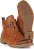 A pair of brown leather lace-up boots shown from a side-front angle against a white background. Produktbild-Vorschau