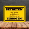 Betreten verboten Metallschild in 15x20 cm in gelb mit Produktbild-Vorschau 4