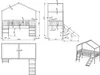 Hochbett Dallas 90 x 200 cm Haus Kiefer Weiß lackiert mit Produktbild-Vorschau 4