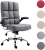 A gray office chair is shown against a white background, with swatches of different fabric colors on the right side. Náhled obrázku produktu
