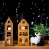 Domek Lampion Na Led Swiece Latarnia Handmade Rdzewiony Podgląd zdjęcia produktu 6