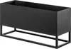 A black rectangular planter on a black metal stand, shown against a white background. Anteprima dell’immagine prodotto