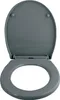 A top-down view of a gray toilet seat and lid. Anteprima dell’immagine prodotto